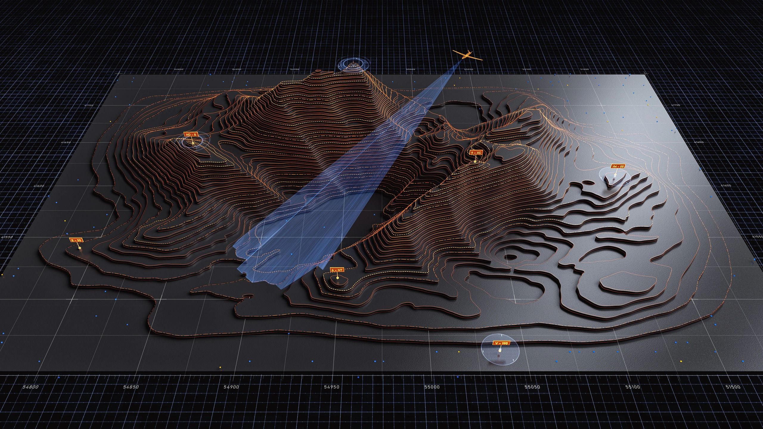 Digital scanning visualization representing data protection and technology security